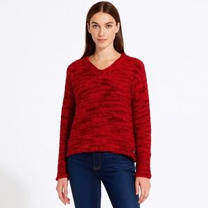 COLUMBIA WOMENS‎ PULLOVER SWEATER KNITTED CREW NECK LONG SLEEVES RED SIZE LARGE